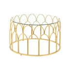 Gold Finish Coffee Table with Glass Top