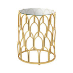 Gold Finish Side Table with Glass Top