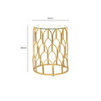 Gold Finish Side Table with Glass Top