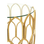 Gold Finish Side Table with Glass Top