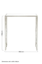 Silver Finish Set of 2 Side Tables with Mirrored Tops