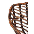 Natural Rattan Chair with Black Iron Legs