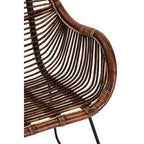 Natural Rattan Chair with Black Iron Legs
