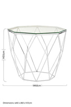 Clear Glass and Chrome Finish Hexagonal Side Table