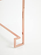 White High Gloss Side Table with Rose Gold Finish Legs