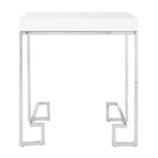 White High Gloss Side Table with Chrome Finish Legs