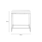 White High Gloss Side Table with Chrome Finish Legs