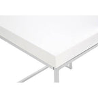 White High Gloss Side Table with Chrome Finish Legs