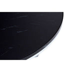 Black Marble Effect Round Coffee Table with Chrome Base