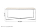 White Marble Effect Rectangular Coffee Table with Chrome Finish Base