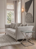 Clear Glass Square Side Table with Silver Finish Frame
