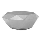 Silver Finish Coffee Table with Diamond Cut Design