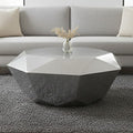 Silver Finish Coffee Table with Diamond Cut Design