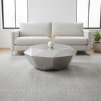 Silver Finish Coffee Table with Diamond Cut Design