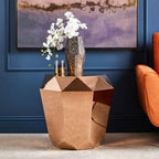 Rose Gold Finish Diamond Cut Side Table