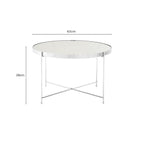 Mirrored Glass Round Side Table with Chrome Finish Frame