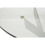 Chrome Finish Round Dining Table with Clear Glass Top
