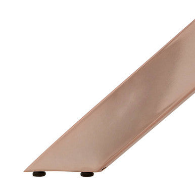 Rose Gold Finish Rectangular Dining Table with Clear Glass Top