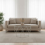 Clear Glass and Silver Finish Octagonal Coffee Table