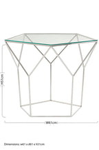 Clear Glass and Silver Finish Hexagonal Coffee Table