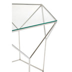 Clear Glass and Silver Finish Hexagonal Coffee Table