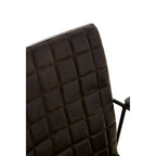 Black Quilted Leather Chair with Black Iron Frame