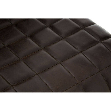 Black Quilted Leather Chair with Black Iron Frame