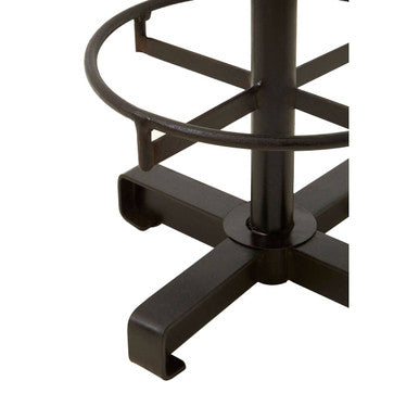 Light Brown Leather Bar Stool with Black Finish Base