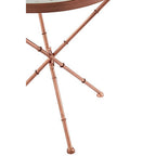 White Marble and Brass Finish Round Side Table