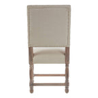 Natural Linen and White Wash Oak Wood Dining Chair