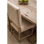 Natural Linen and White Wash Oak Wood Dining Chair
