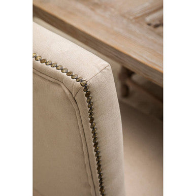 Natural Linen and White Wash Oak Wood Dining Chair