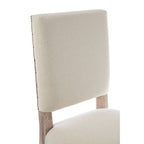 Natural Linen and White Wash Oak Wood Dining Chair