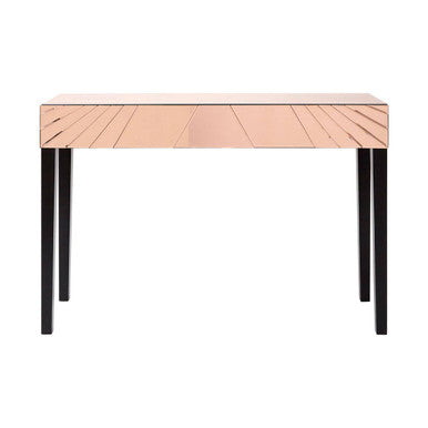 Rose Gold Finish Mirrored Console Table