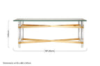 Clear Glass and Gold Finish Coffee Table with Acrylic Legs