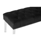 Black Velvet Bench with Acrylic Legs