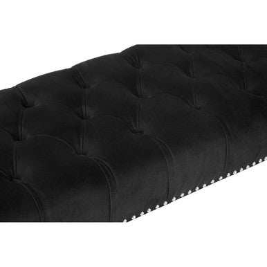 Black Velvet Bench with Acrylic Legs
