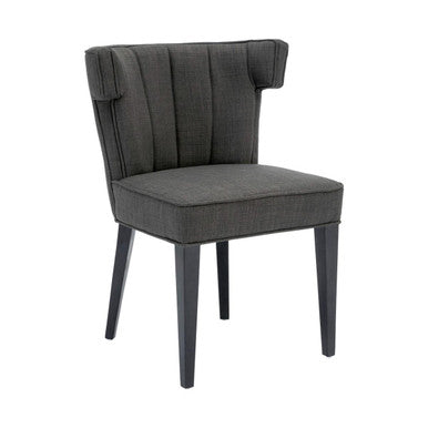 Grey Fabric Dining Chair with Black Legs