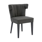 Grey Fabric Dining Chair with Black Legs