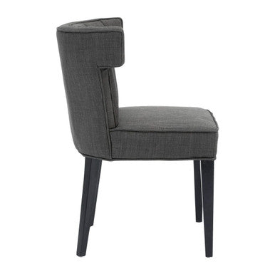 Grey Fabric Dining Chair with Black Legs