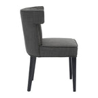 Grey Fabric Dining Chair with Black Legs