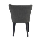 Grey Fabric Dining Chair with Black Legs