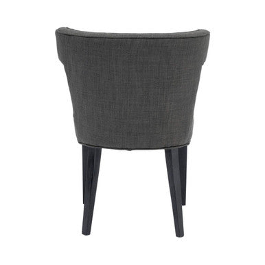 Grey Fabric Dining Chair with Black Legs