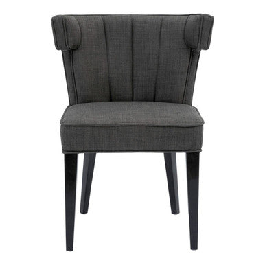 Grey Fabric Dining Chair with Black Legs