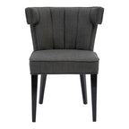 Grey Fabric Dining Chair with Black Legs