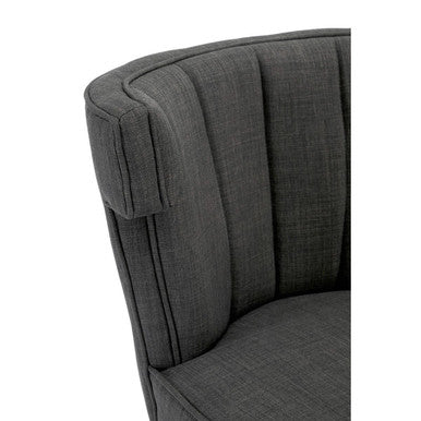 Grey Fabric Dining Chair with Black Legs