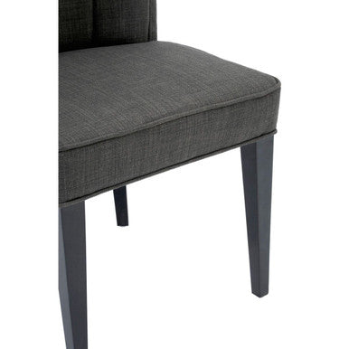 Grey Fabric Dining Chair with Black Legs