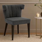 Grey Fabric Dining Chair with Black Legs