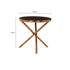 Black Glass Round Side Table with Rose Gold Finish Frame