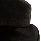 Black Velvet Round Chair with Gold Finish Legs